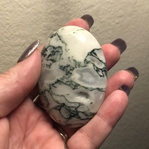 Moss Agate Palm Stone Large - Approx: 2.5”
